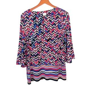 Chico’s Multicolored Chevron Blouse Tunic